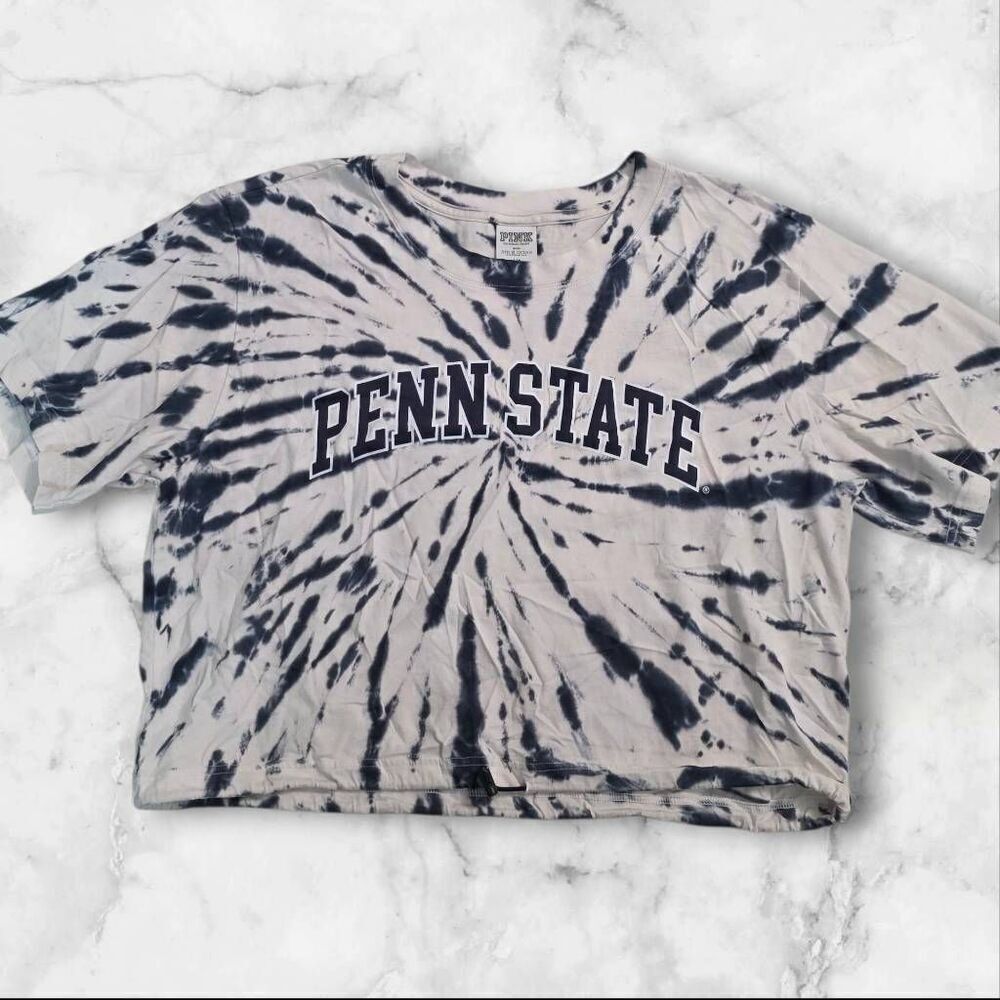 PINK Penn State Tie Dye Short Sleeve Shirt Size Large